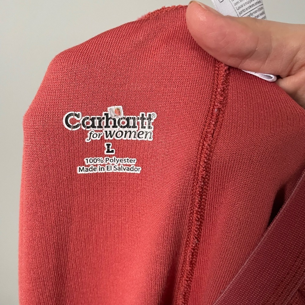 Carhartt Womens Thermal Leggings Base Layer Coral Orange Polyester Size Large - Picture 7 of 7